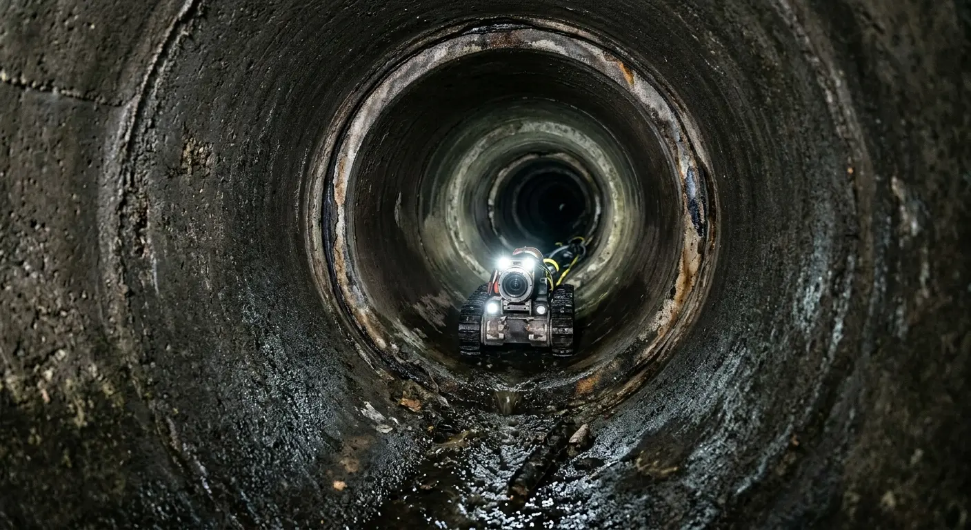 Robotic sewer camera inspecting pipe interior for Sewer Line Repair in Willow Oak